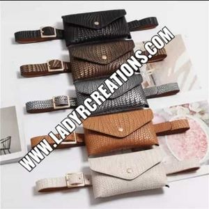 Luxury Leather belt purse women vintage